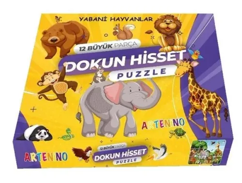 Yabani Hayvanları 12 Büyük Parça Dokun Hisset Puzzle