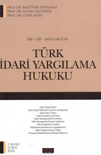 TÜRK İDARİ YARGILAMA HUKUKU (MYO)