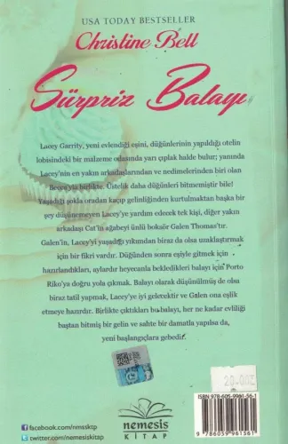 Sürpriz Balayı Christine Bell Nemesis Kitap %65 indirimli