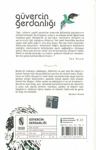 Güvercin Gerdanlığı İbn Hazm İnsan %46 indirimli