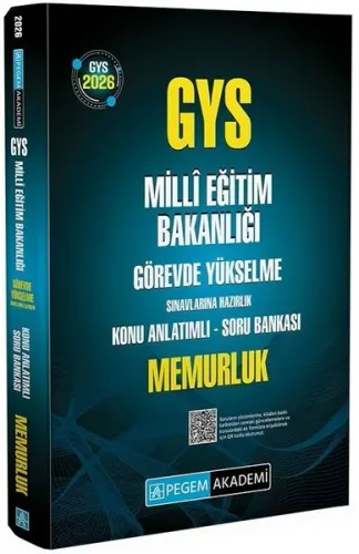 Pegem Yayınları 2026 GYS MEB Görevde Yükselme Sınavlarına Hazırlık Konu Anlatımlı Soru Bankası MEMURLUK