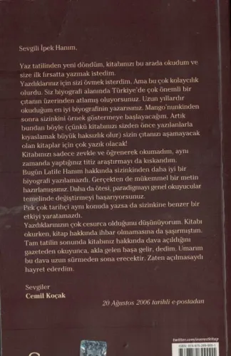 Latife Hanım İpek Çalışlar Everest Yayınları %53 indirimli
