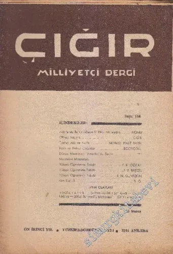 Çığır  Milliyetçi Dergi - Sayı: 144  15  12  Son Teşrin