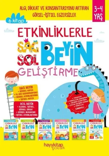 Etkinliklerle Sağ Beyin Sol Beyin Geliştirme (3-4 Yaş) (6 Kitap Takım)