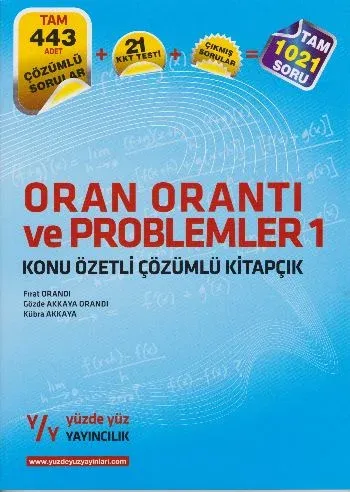 Yüzde Yüz Oran Orantı ve Problemler 1 Konu Özetli Çözümlü Kitapçık