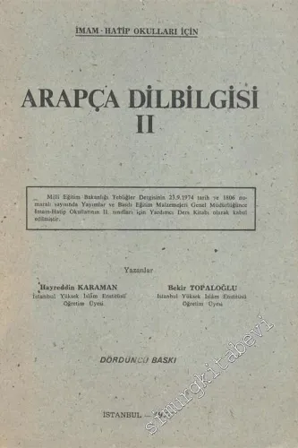 Arapça Dilbilgisi 2: İmam - Hatip Okulları İçin -