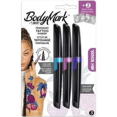 BİC BODYMARK GEÇİCİ DÖVME MARKÖRÜ 3 LÜ BLİSTER