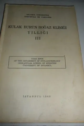 Kulak Burun Boğaz Kliniği Yıllığı III