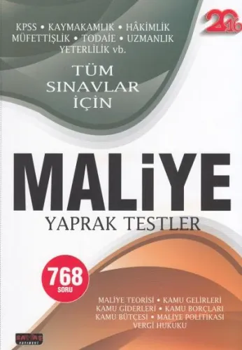 Maliye Yaprak Testler