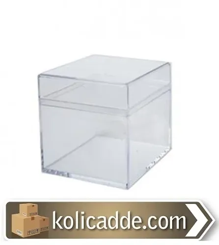 Kare Kapaklı Pleksi Mika Kutu 5x5x5 cm.