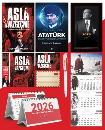 Asla Vazgeçme - Ayraç - Kartpostal - Poster - Yüzyılların Lideri Atatü