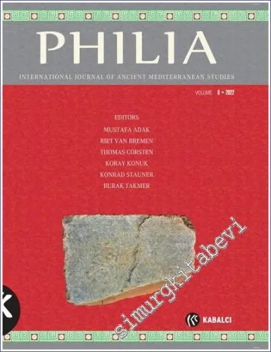Philia: International Journal Of Ancient Mediterranean Studies 2022 - Volume: 8        2023