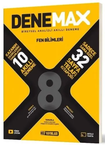 Hız Yayınları 8. Sınıf Fen Bilimleri Denemax 10'lu Akıllı Deneme