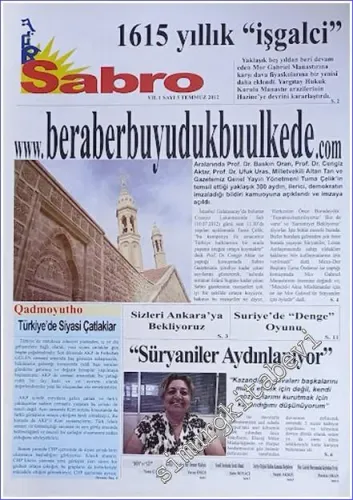 SÜRYANİ: Sabro ( Umut ) - Aylık Bağımsız Siyasi Gazete - Sayı: 5    Yıl: 1  Temmuz