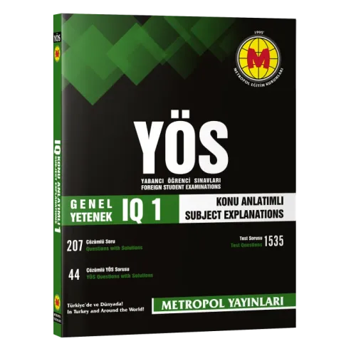 Metropol YÖS Genel Yetenek IQ 1 Konu Anlatımlı Örnek Çözümlü