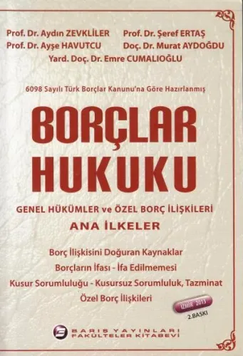 Borçlar Hukuku Genel Hükümler ve Özel Borç İlişkileri