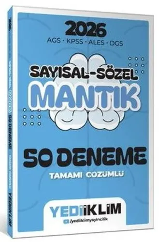 Yediiklim Yayınları 2026 AGS KPSS ALES DGS Sayısal Sözel Mantık Tamamı Çözümlü 50 Deneme