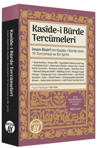 Kasîde-i Bürde Tercümeleri;İmam Bûsîrî'nin Kasîde-i Bürde'sinin 19 Ter