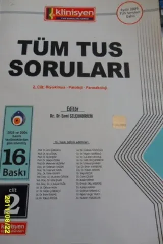 Tüm Tus Soruları 2.Cilt : Biyokimya - Patoloji - Farmakoloji