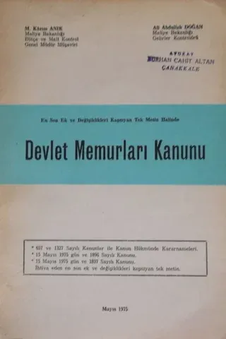 Devlet Memurları Kanunu