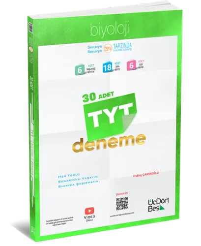 ÜçDörtBeş Yayınları TYT Biyoloji 30 Deneme
