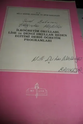 İlköğretim Okulları Lise ve Dengi Okullar Beden Eğitimi Dersi Öğretim Programları