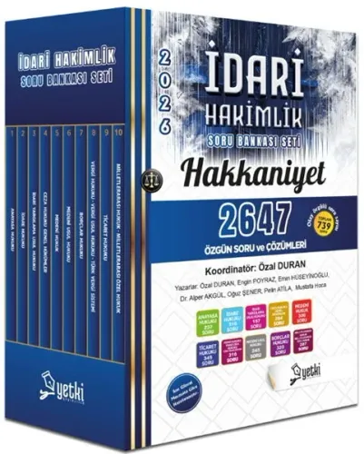 Yetki Yayınları 2026 Hakkaniyet İdari Hakimlik Soru Seti
