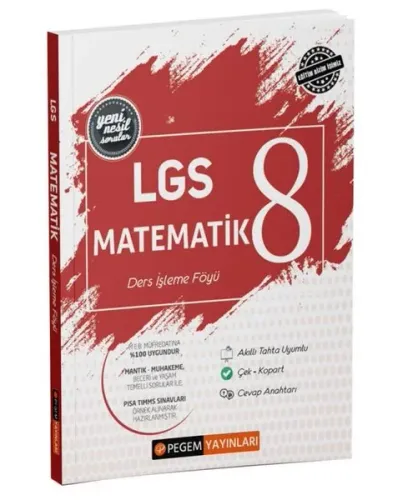 Pegem Yayınları 8. Sınıf LGS Matematik Ders İşleme Föyü