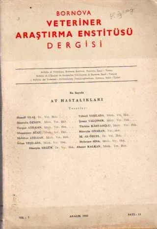 Veteriner Araştırma Enstitüsü Dergisi 1966/14