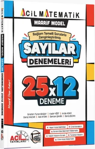Acil Yayınları Sayılar Acil Matematik Maarif 25 x 12 Deneme