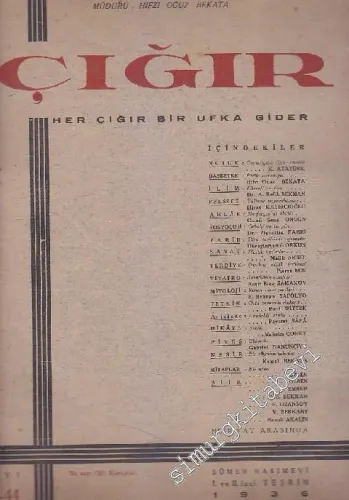 Çığır Gençlik, İlim, Fikir, Sanat ve Dava Mecmuası - Sayı: 43 - 44  3  4  I. ve II. Teşrin