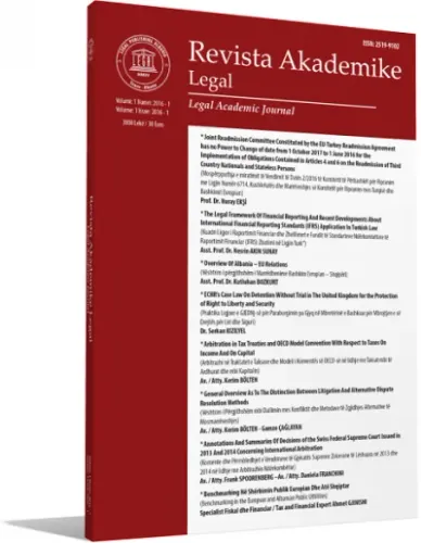Revista Akademike Legal ( 2017 Yılı Aboneliği ) ( 2 Sayı )