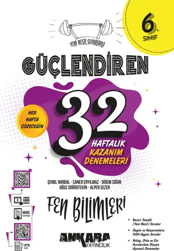 Ankara 6. Sınıf Fen Bilimleri Güçlendiren 32 Haftalık Kazanım Denemeleri
