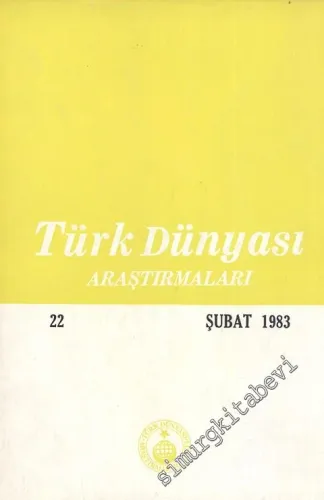 Türk Dünyası Araştırmaları Dergisi - Sayı: 20      Ekim   1982