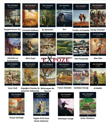 John Steinbeck Seti 22 Kitap Takım (Fareler ve İnsanlar, İnci, Gazap Üzümleri...)