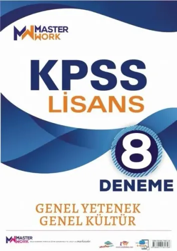 MasterWork Yayınları KPSS Lisans Genel Yetenek - Genel Kültür 8 Deneme