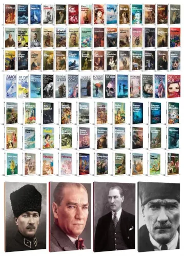 86 Dünya Klasiği ve Atatürk Temalı 64 Sayfa Çizgili Defter Seti -1 - H