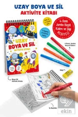 Uzay – Boya Ve Sil Aktivite Kitabı / 3 Yaş +
