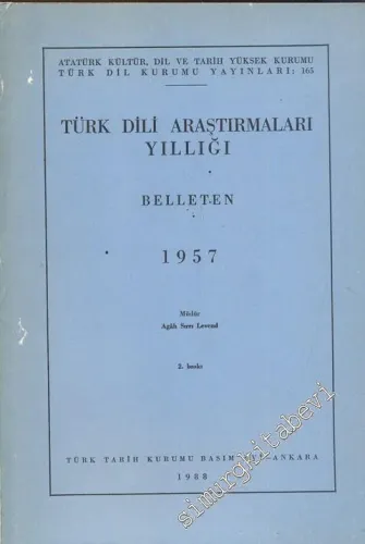 Türk Dili Araştırmaları Yıllığı Belleten 1957 - Yıl: 1957