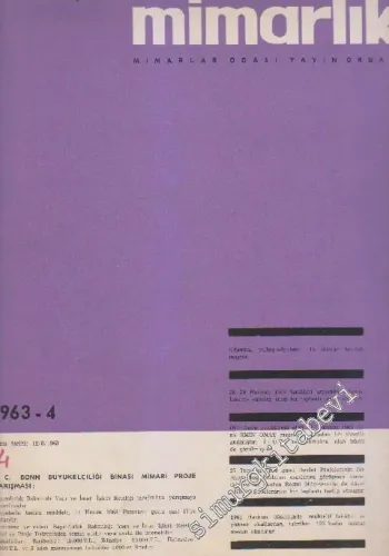 Mimarlık Dergisi  - Sayı: 4    1  Ağustos