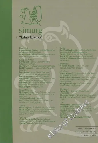 Simurg Kitap Kokusu : Kitap Kültürü Dergisi - Sayı: 2 - 3    Yıl: 2  Ekim  2000