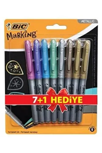 BİC MARKING COLOR PERMANENT MARKER 8Lİ METALİK