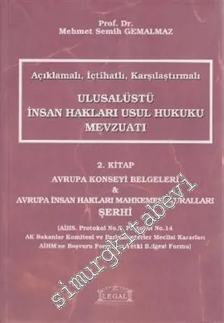 Ulusalüstü İnsan Hakları Usul Hukuku Mevzuatı - 2. Kitap: Açıklamalı, İçtihatlı, Karşılaştırmalı - Birleşmiş Milletler Belgeleri -