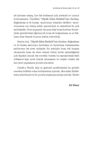 Büyük İslâm İlmihali - Kurban Boğazlama ve Av Ali Sözer
