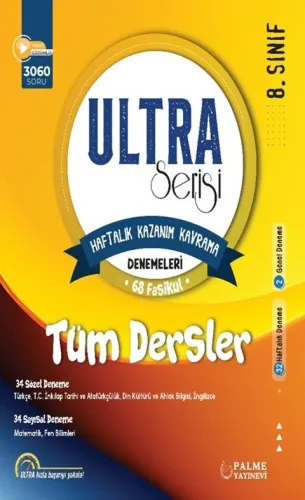 Palme Yayınları 8. Sınıf Ultra Kazanım Kavrama Denemeleri 68 Fasikül Tüm Dersler
