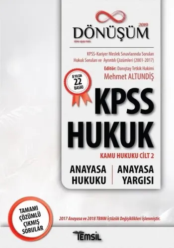 Temsil KPSS A Grubu Hukuk Dönüşüm Anayasa Hukuku Anayasa Yargısı Tamam