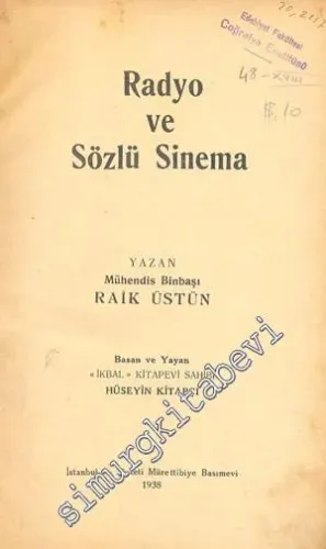 Radyo ve Sözlü Sinema -        1938