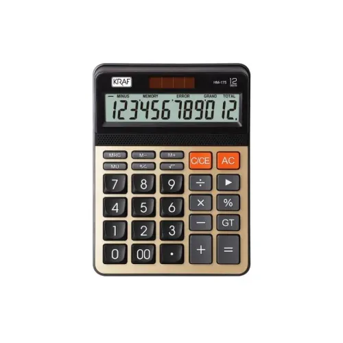 KRAF HESAP MAKİNESİ MASAÜSTÜ 12 HANE HM-175 GD ALTIN