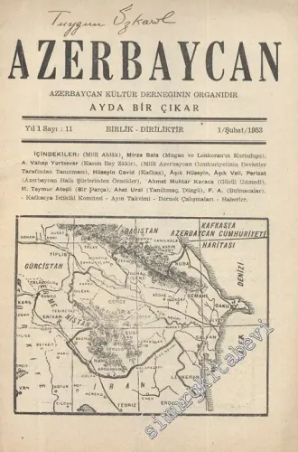 Azerbaycan - Azerbaycan Kültür Derneği Organı - Sayı: 11, Şubat 1953
