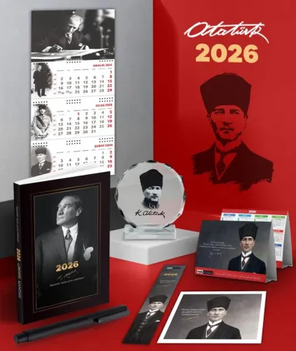 2026 Atatürk İstikbal Ajanda - İmza Duvar Takvimi - Masa Takvimi - Ayr